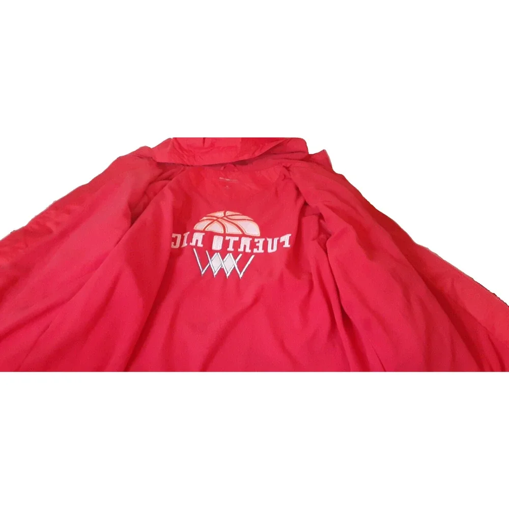 Sport-Tek Puerto Rico Mens‎ XL Hooded Jacket Red White Full Zip Polyester